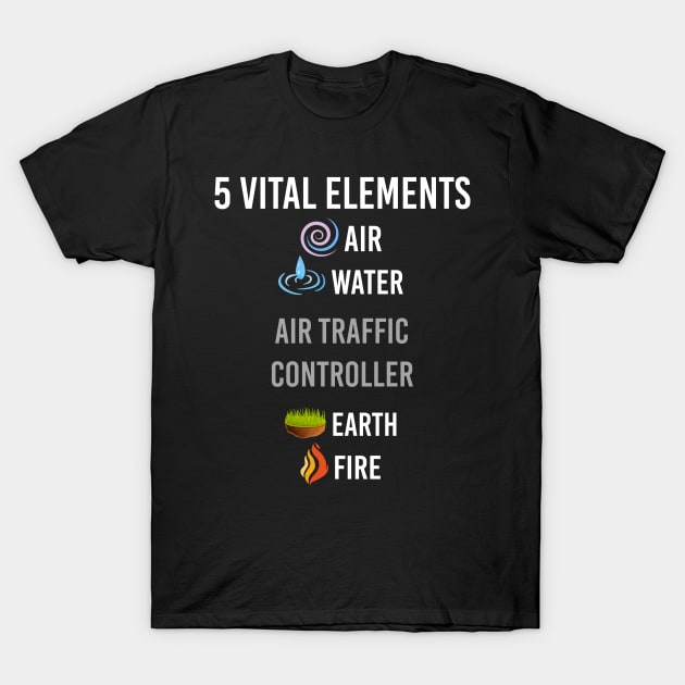 5 Elements Air Traffic Controller T-Shirt by blakelan128